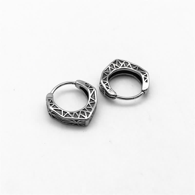 KarmaRipple's Viking Hoop Titanium Steel Balance Earrings p10