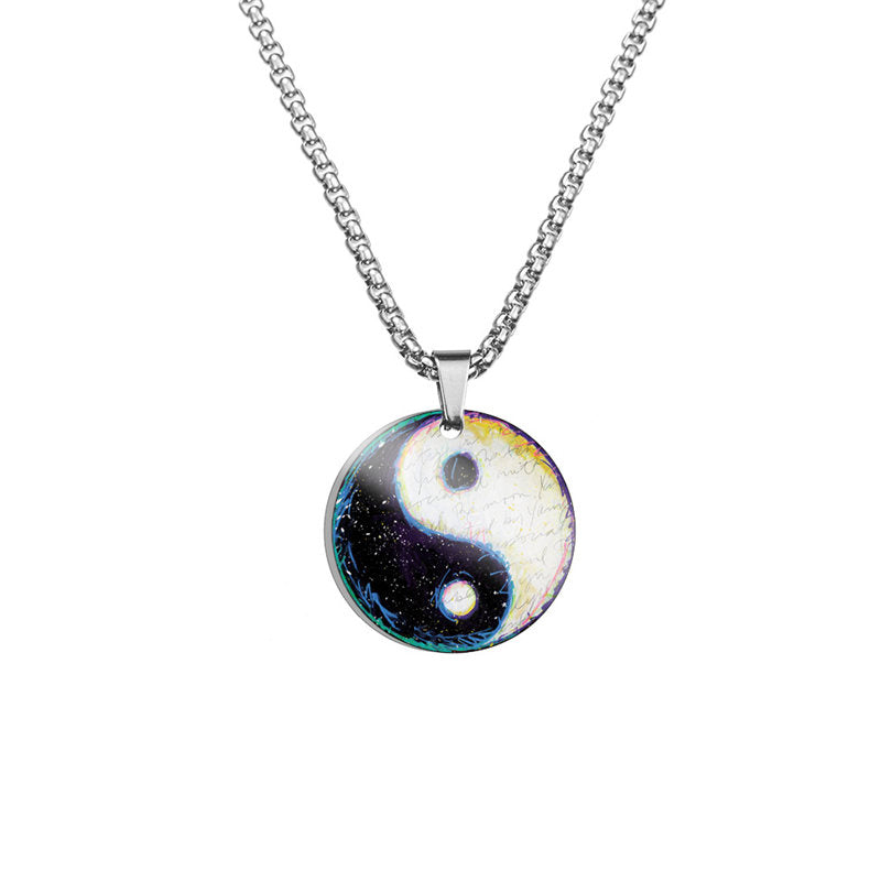 KarmaRipple's Yin Yang Koi Fish Dragon Titanium Steel Balance Pendant Necklace ( p2