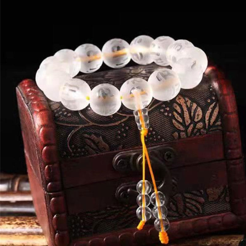 KarmaRipple's Tibet Ivory Gemstone Black Onyx Om Mani Padme Hum Meditation Bracelet p6