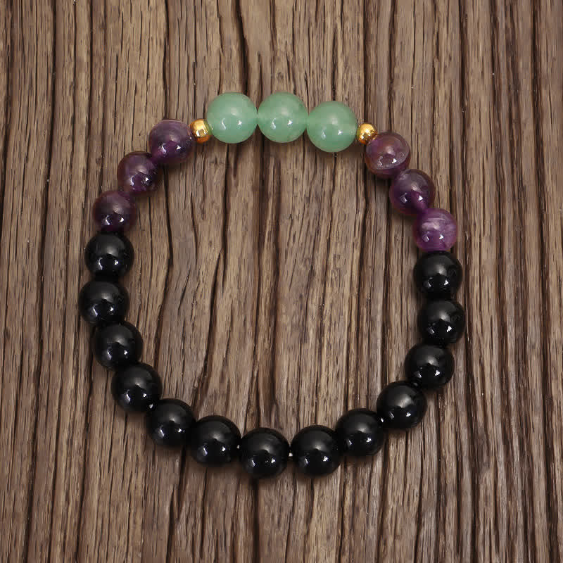 KarmaRipple's 108 Mala Beadwork Amethyst Green Aventurine Lotus Meditation Bracelet p6