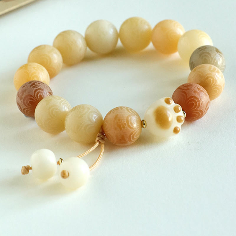 KarmaRipple's Bodhi Seed Om Mani Padme Hum Carved Balance Bracelet p13