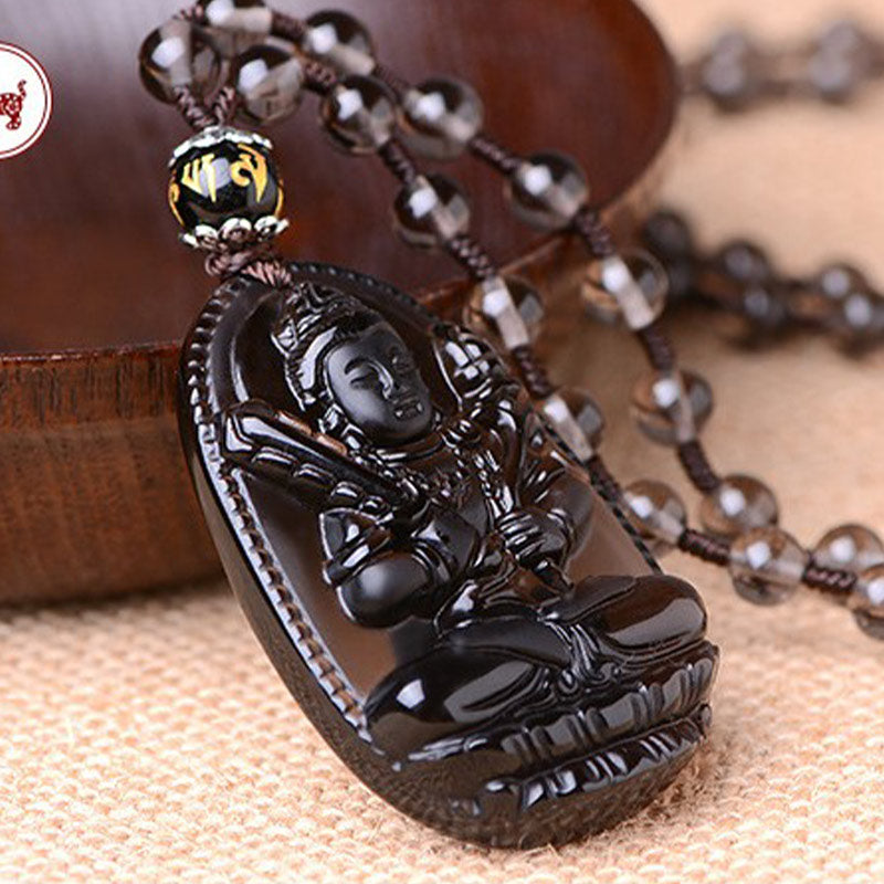 KarmaRipple's Chinese Zodiac Obsidian Protection Pendant p24