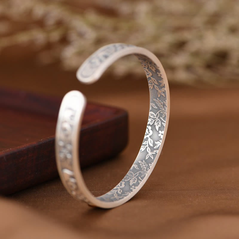 KarmaRipple's 999 Sterling Silver Elephant Strength Wisdom Bracelet Cuff Bangle p7