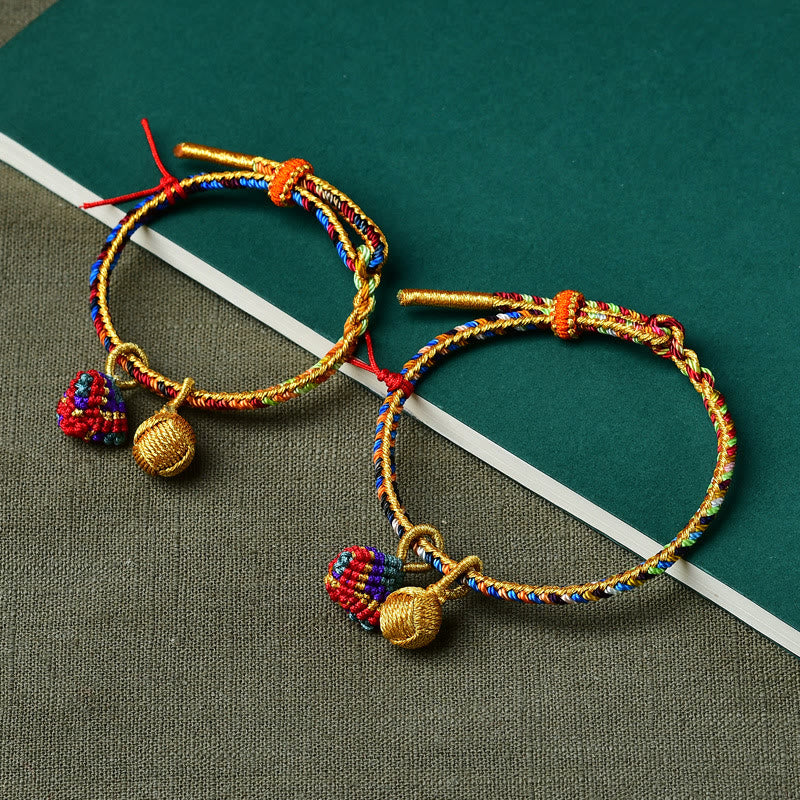 KarmaRipple's Colorful Rope Fortune Handmade Zongzi Golden Ball Talisman Bracelet p15