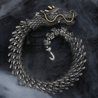 KarmaRipple's Nordic Dragon Handmade Amulet Fortune Protection Chain Bracelet