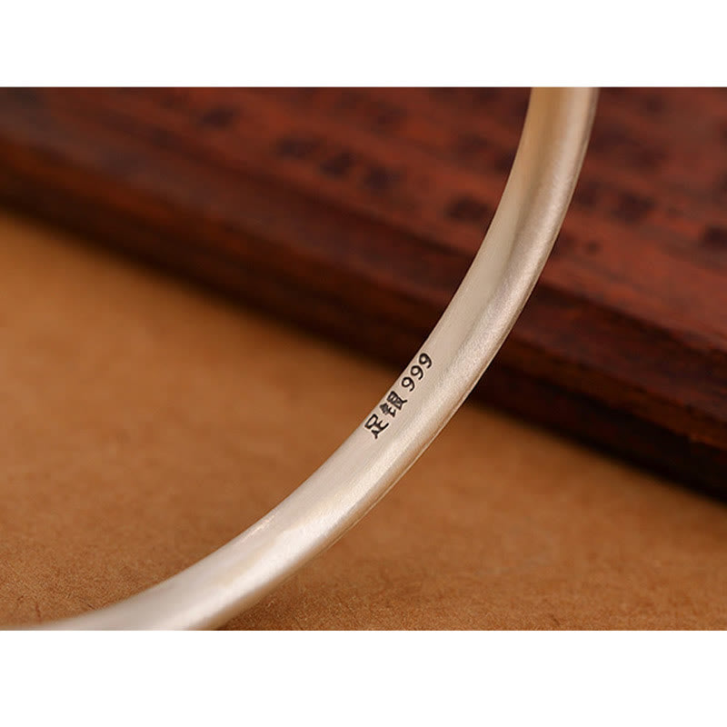 KarmaRipple's Vintage 999 Sterling Silver Auspicious Clouds Design Fortune Bracelet Bangle p7