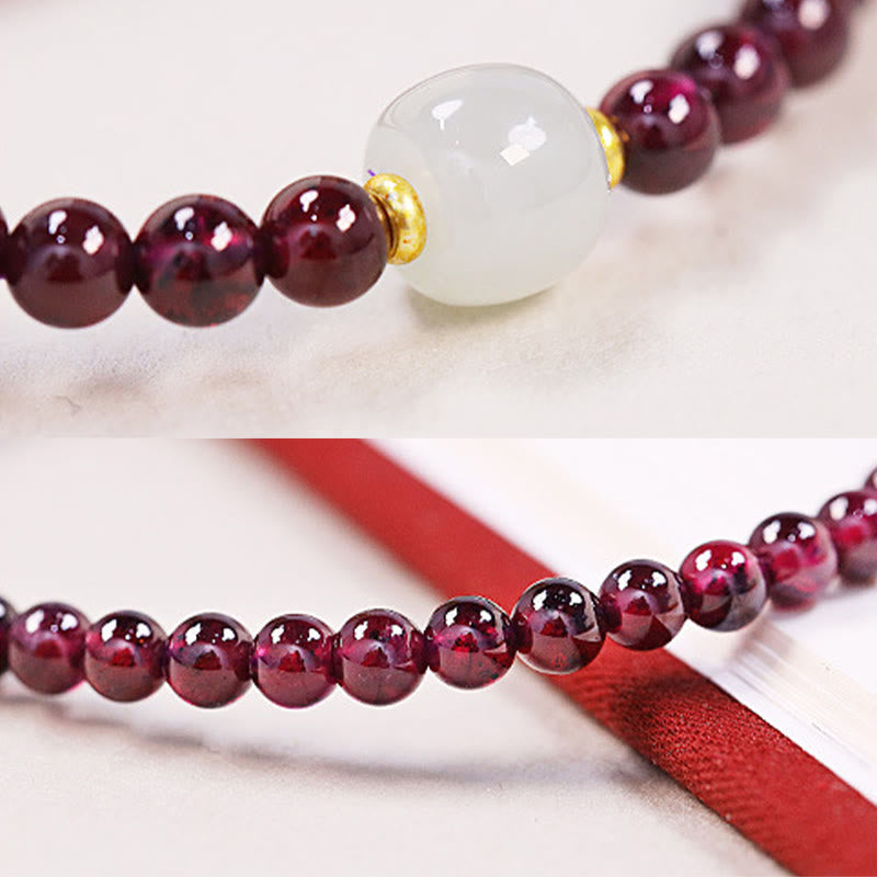 KarmaRipple's Authentic Garnet Jade Bead Purification Bracelet p8