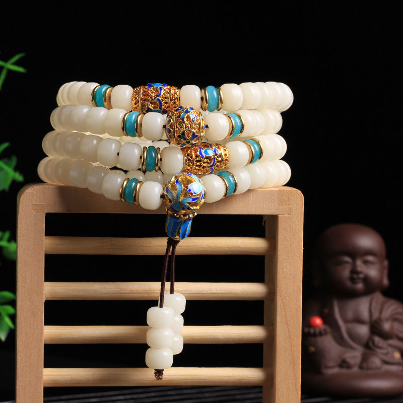 KarmaRipple's Authentic Ivory Bodhi Seed Mala 108 Beadwork Wealth Bracelet p2
