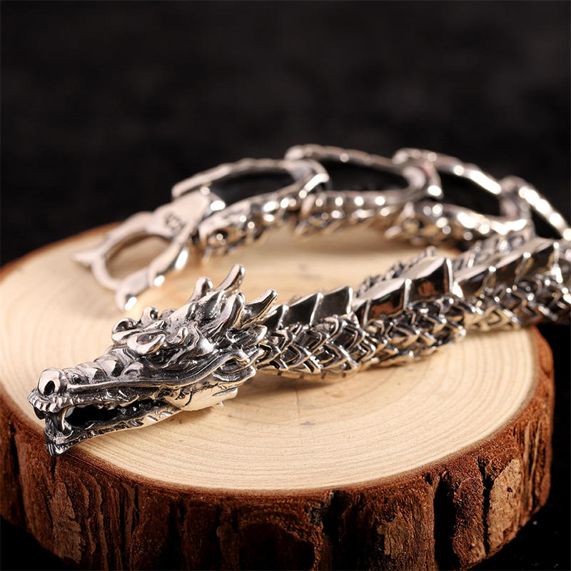 KarmaRipple's 925 Sterling Silver Dragon Fortune Success Bracelet Bangle p3