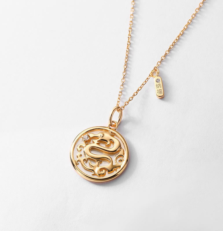KarmaRipple's ???A Flash Sale- 925 Sterling Silver Tridacna Stone Year of the Dragon Fu Character Fortune Strength Pendant Necklace p3
