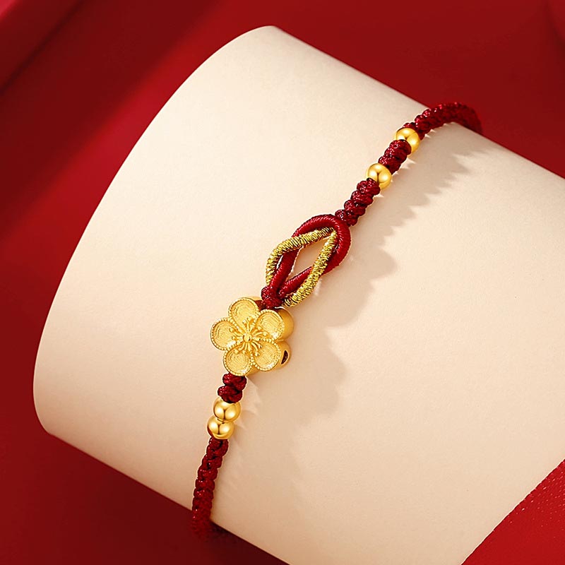 KarmaRipple's Handmade 925 Sterling Silver Cherry Blossoms Sakura Chalcedony Fortune Bracelet p2