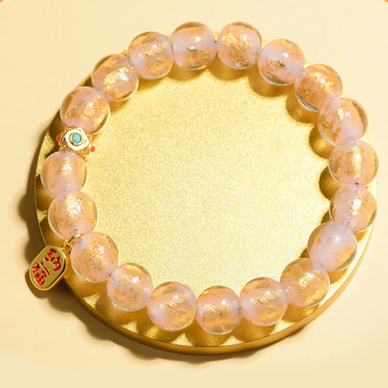 KarmaRipple's Tibetan Incense Ash Liuli Glass Bead Fortunate Fortune Fu Character Talisman Bracelet p5