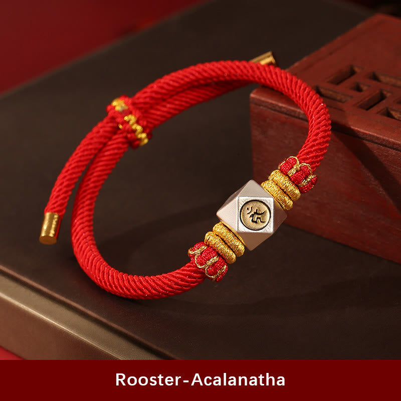KarmaRipple's 999 Sterling Silver Chinese Zodiac Natal Buddha Red Rope Fortune Strength Handcrafted Kids Bracelet p34