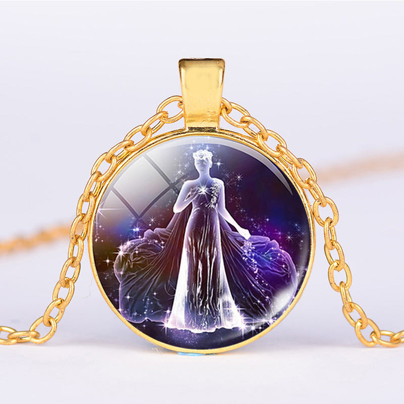 KarmaRipple's 12 Constellations of the Zodiac Moon Starry Sky Protection Blessing Pendant Necklace p37