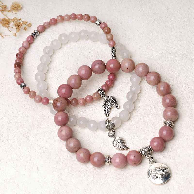 KarmaRipple's 3PCS Authentic Quartz Gemstone Beaded Balancing Energy Lotus Bracelet p19