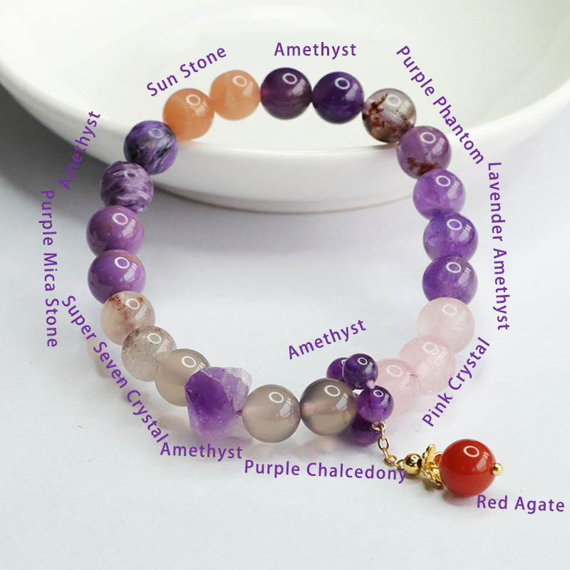 KarmaRipple's Authentic Amethyst Gemstone Inner Peace Balancing Bead Talisman Bracelet p7