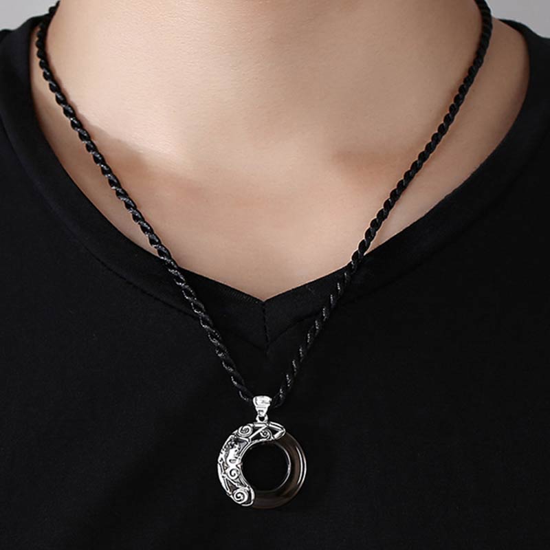 KarmaRipple's 12 Constellations of the Zodiac Ice Obsidian Blessing Round Necklace Pendant p14