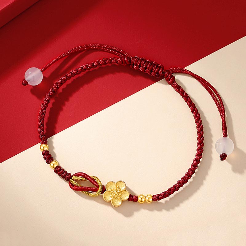 KarmaRipple's Handmade 925 Sterling Silver Cherry Blossoms Sakura Chalcedony Fortune Bracelet p4