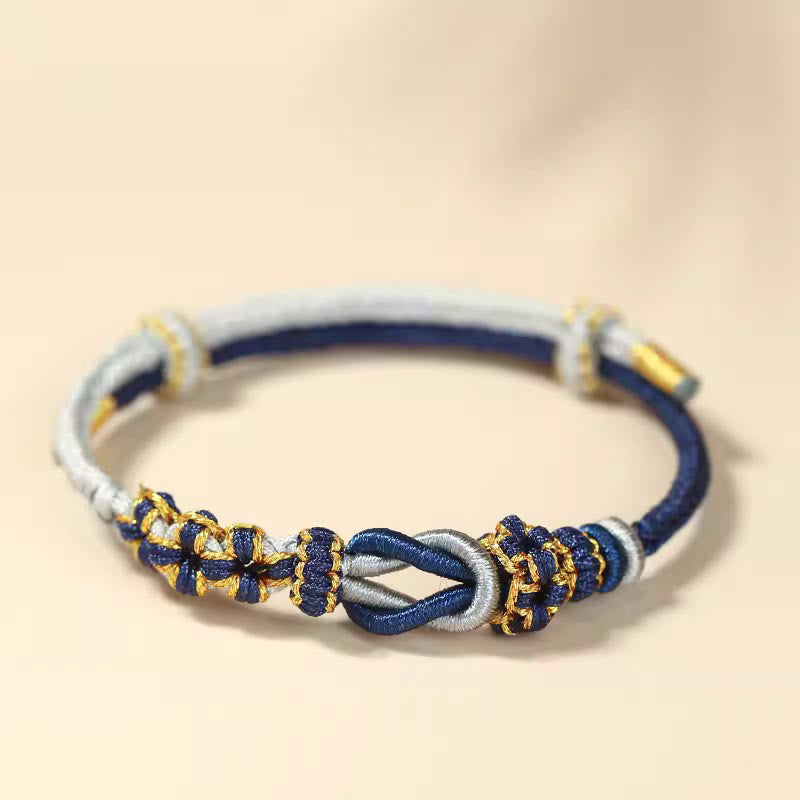 KarmaRipple's Handmade Peach Blossom Weave Eight Thread Peace Weave Fortune Protection Bracelet p19