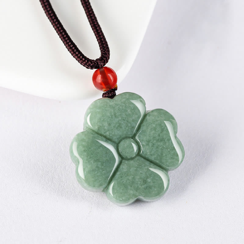 KarmaRipple's Authentic Fortunate Four Leaf Clover Jade Prosperity Pendant Necklace p8