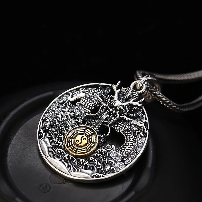 KarmaRipple's Dragon Waves Yin Yang Bagua Fortune Strength Pendant Necklace p10