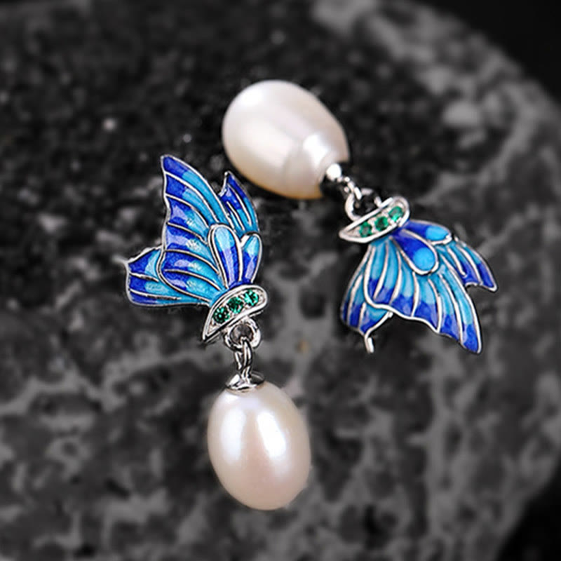 KarmaRipple's 925 Sterling Silver Pearl Butterfly Balancing Pendant Necklace Earrings Ring p9