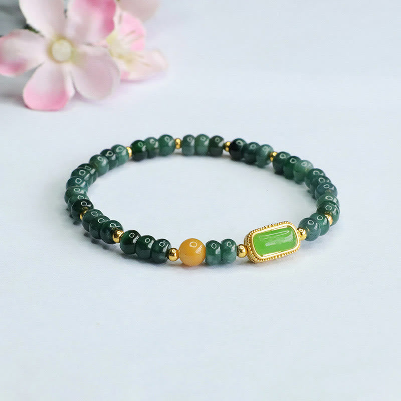 KarmaRipple's Authentic Green Jade Topaz Fortune Bracelet p5