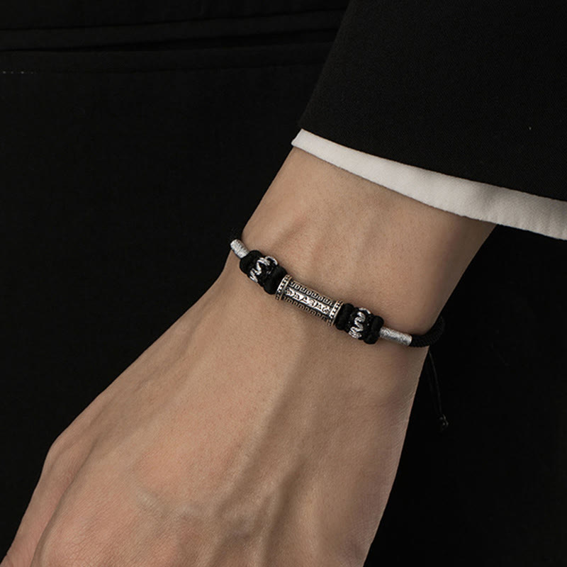 KarmaRipple's 925 Sterling Silver Om Mani Padme Hum Wisdom Woven Rope Bracelet p5