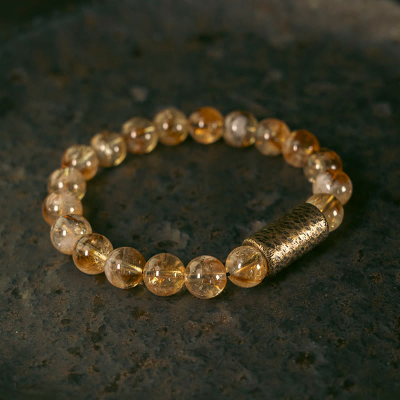 KarmaRipple's Authentic Citrine Gemstone Brass Bead Protection Bracelet p14