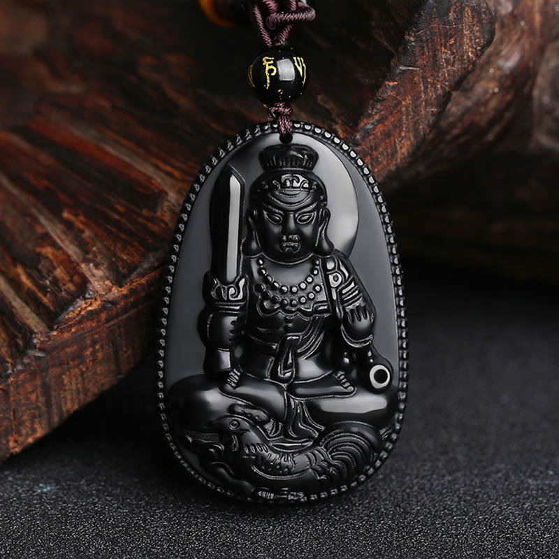 KarmaRipple's Chinese Zodiac Natal Buddha Authentic Black Obsidian Purification Pendant Necklace p35