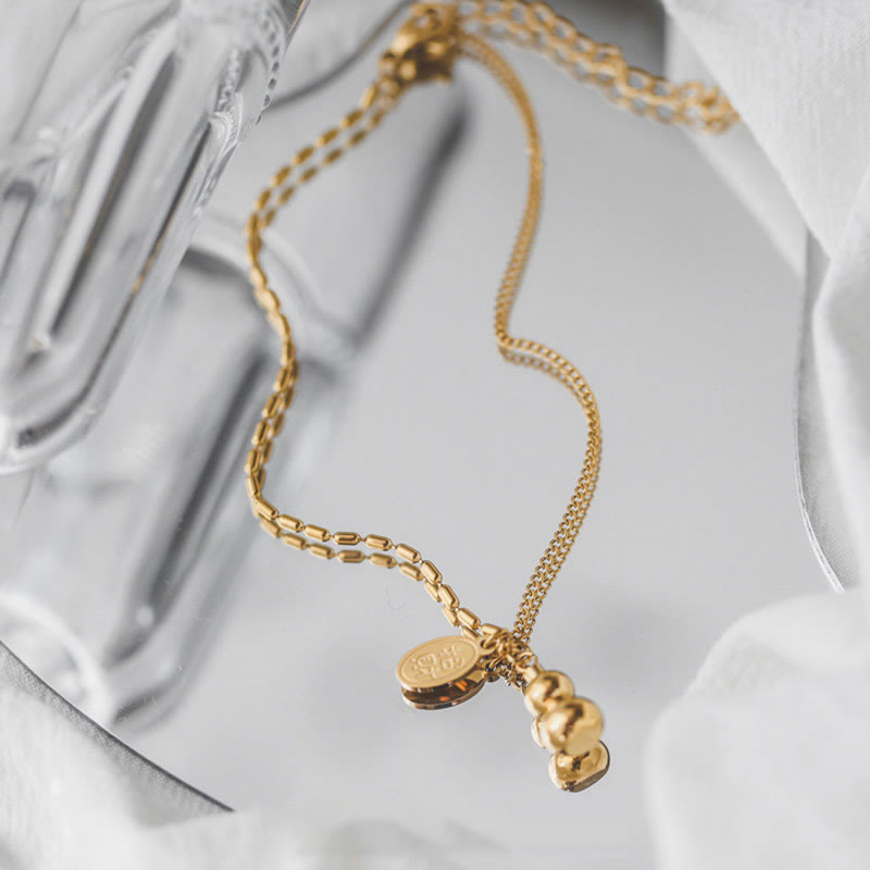 KarmaRipple's 18k Gold Fortunate Gourd Design Wealth Buckle Anklet p5