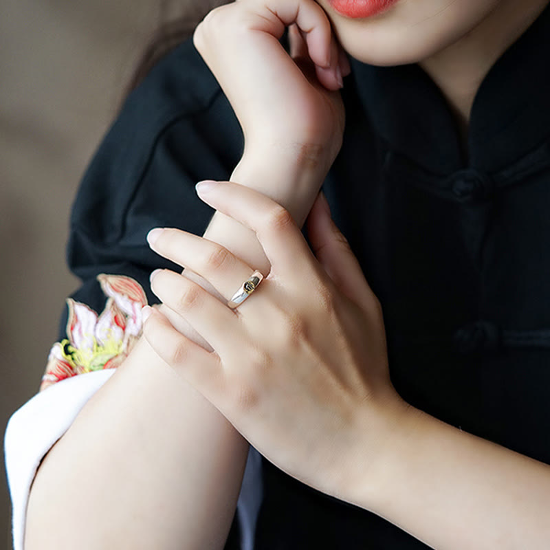 KarmaRipple's Tibetan Om Mani Padme Hum Carved Chinese Zodiac Natal Buddha Peace Ring p50