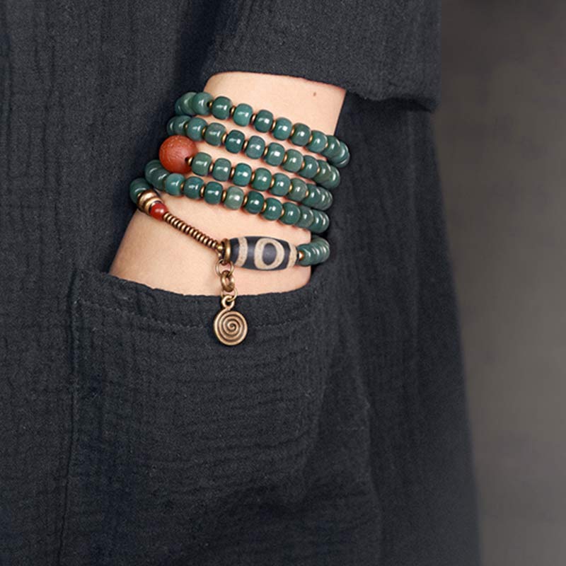 KarmaRipple's 108 Mala Beadwork Bodhi Seed Dzi Bead Wisdom Bracelet p3