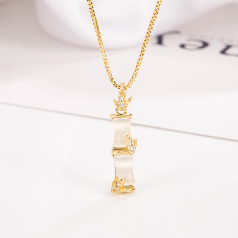 KarmaRipple's Chalcedony Bamboo Pattern Balance Pendant Necklace p19