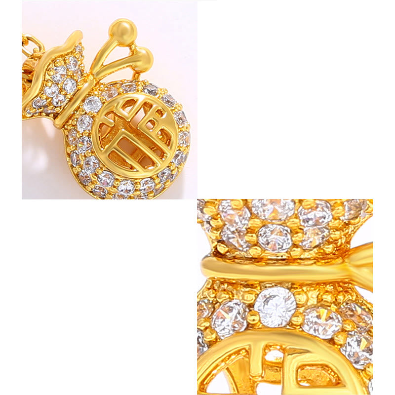 KarmaRipple's 24K Gold Plated Fu Character Fortune Money Bag Pendant Necklace p7