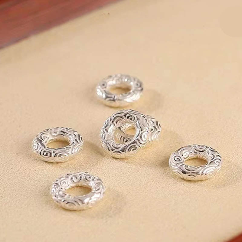 KarmaRipple's 925 Sterling Silver Auspicious Clouds Peace Buckle Safe And Sound Bracelet Anklet p12