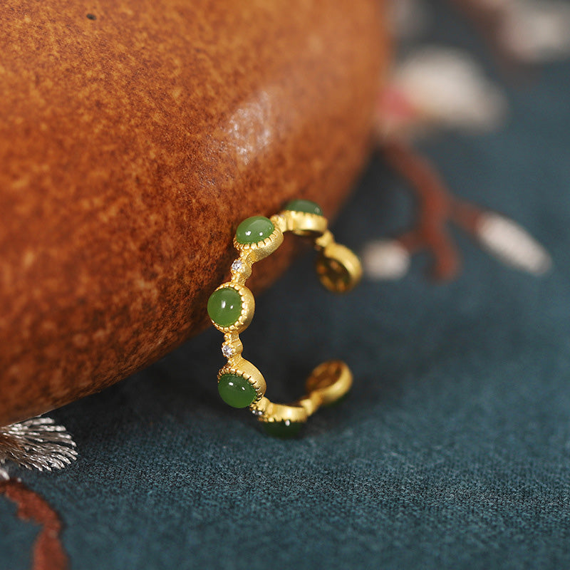 KarmaRipple's Cyan Jade Balancing Calm Adjustable Ring p9