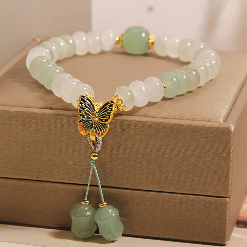 KarmaRipple's Authentic Tianshan Jade Abacus Beadwork Butterfly Prosperity Bracelet p4