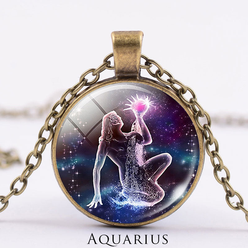 KarmaRipple's 12 Constellations of the Zodiac Moon Starry Sky Protection Blessing Pendant Necklace p27
