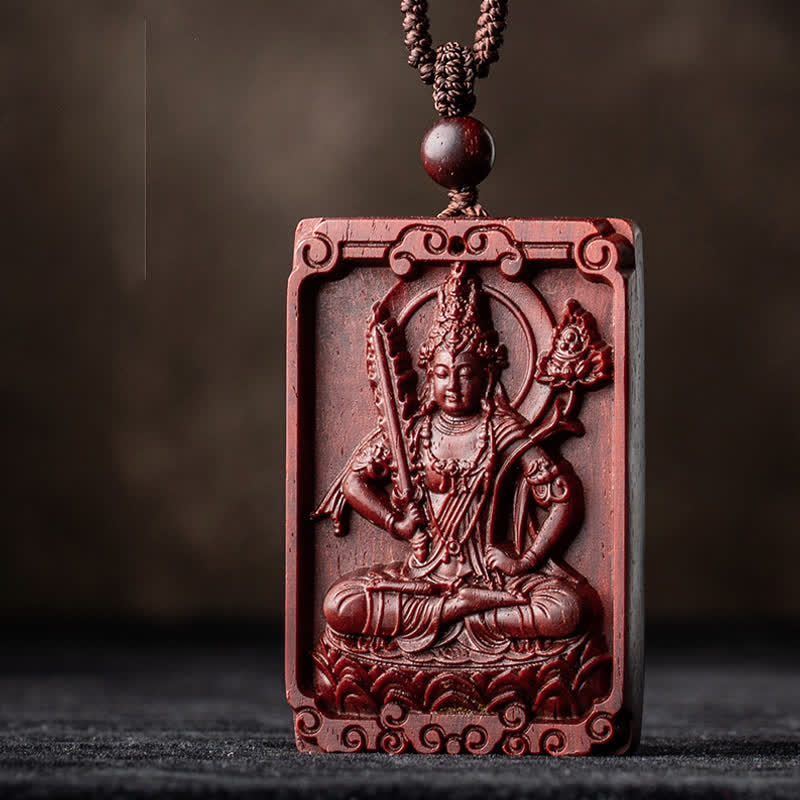 KarmaRipple's Chinese Zodiac Natal Buddha Small Leaf Red Sandalwood Protection Pendant Necklace p21