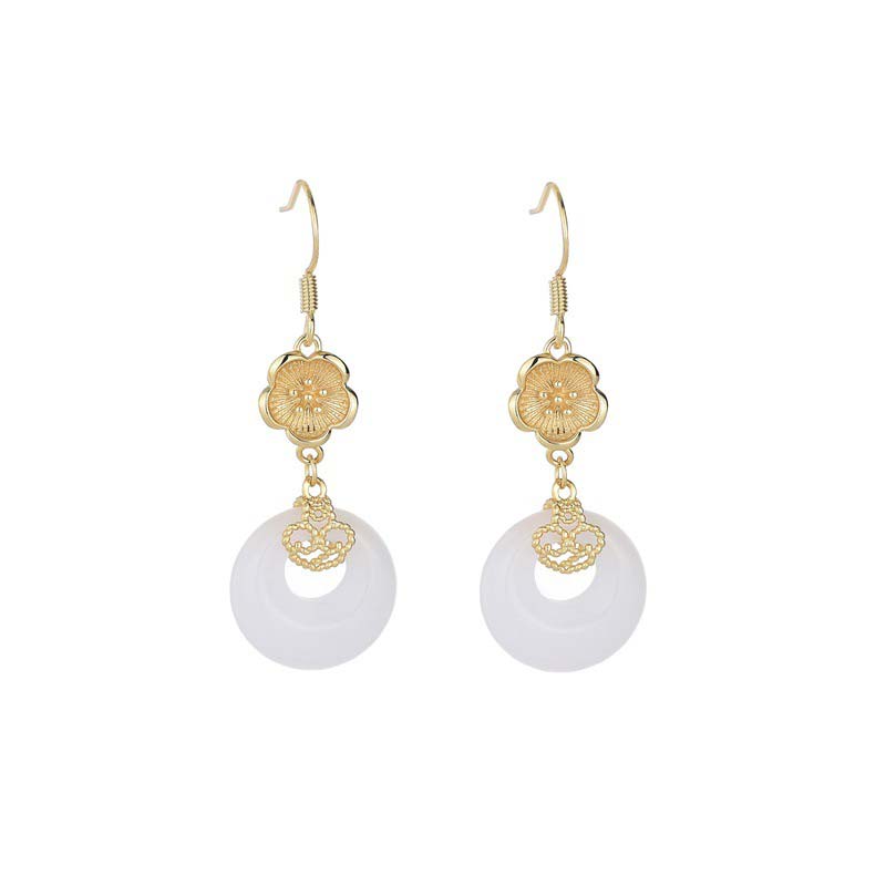 KarmaRipple's FengShui Ivory Jade Blessing Drop Earrings p24