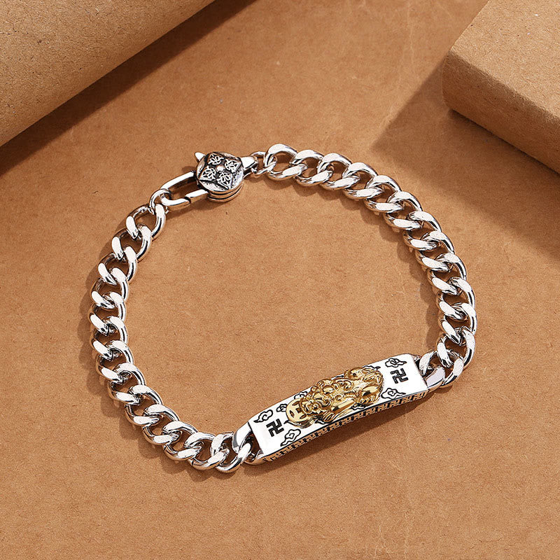 KarmaRipple's Om Mani Padme Hum Pixiu Swastika Spring Buckle Wisdom Bracelet p11