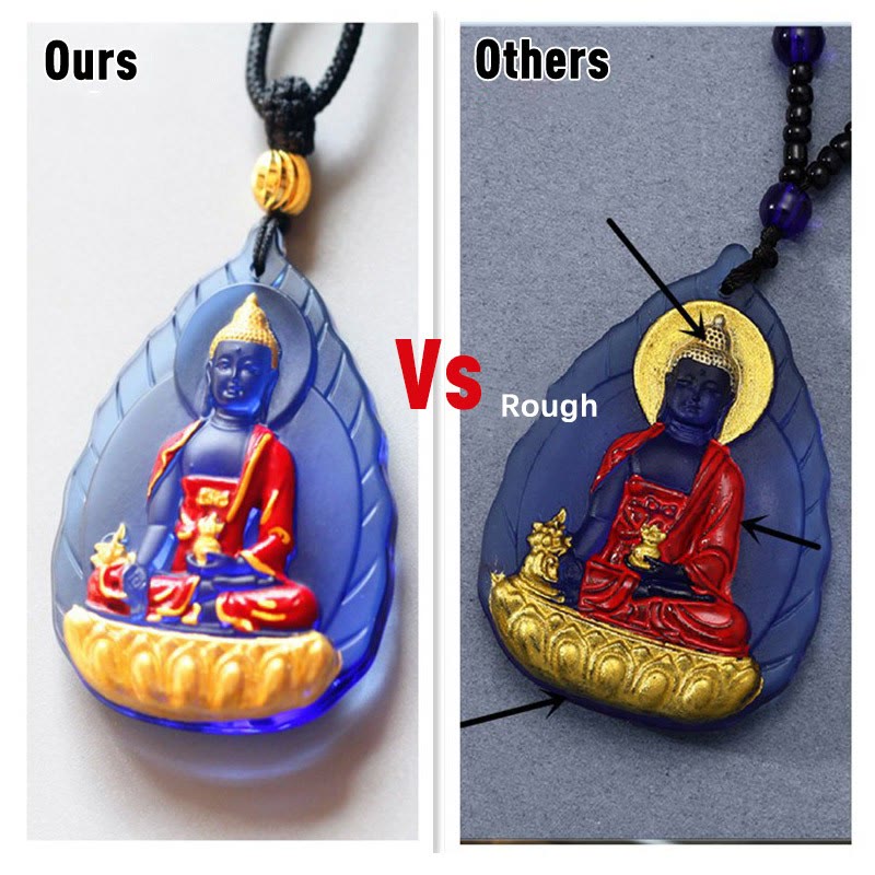 KarmaRipple's Tibet Medicine Buddha Liuli Gemstone Compassion Pendant Necklace p9