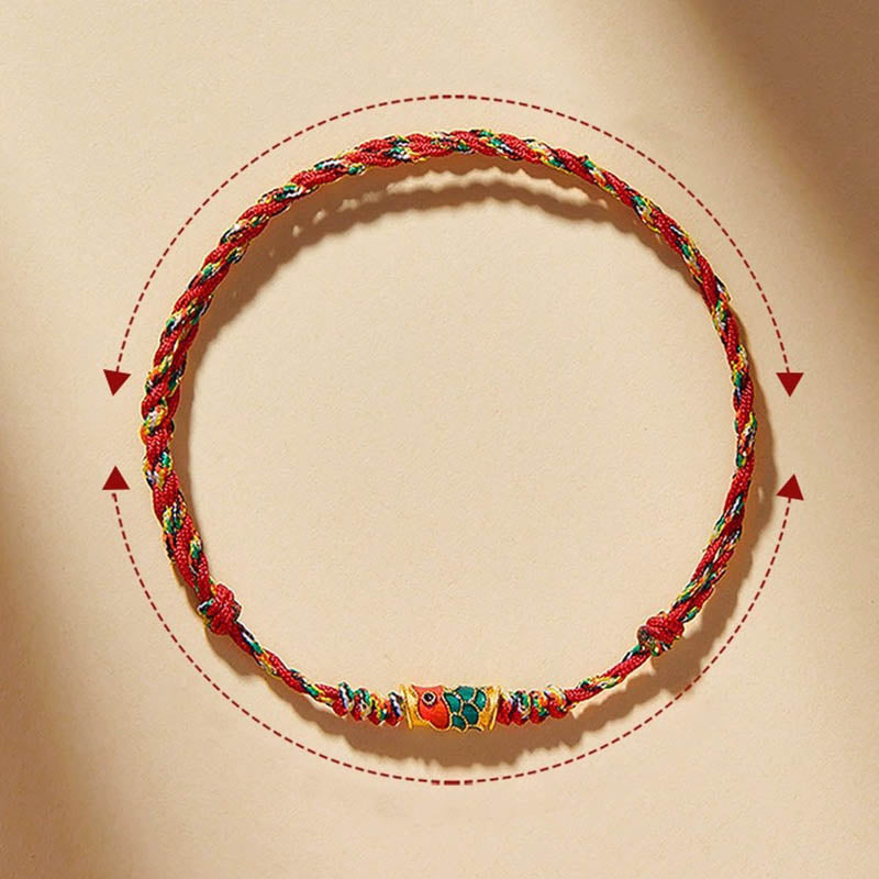 KarmaRipple's Handcrafted Koi Fish Wealth Prosperity Woven Rope Bracelet p12