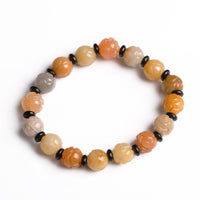 KarmaRipple's Golden Silk Jade Lotus Wealth Fortune Bracelet