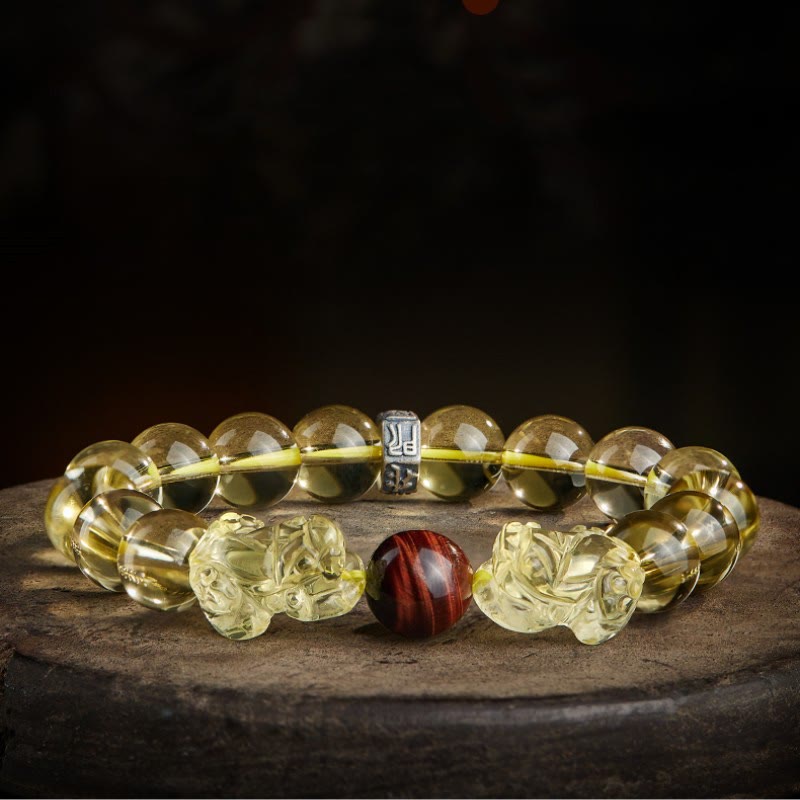 KarmaRipple's Authentic Citrine Double PiXiu Tiger Eye Prosperity Protection Bracelet p18
