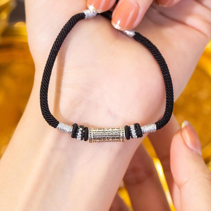 KarmaRipple's 925 Sterling Silver Om Mani Padme Hum Wisdom Woven Rope Bracelet p10