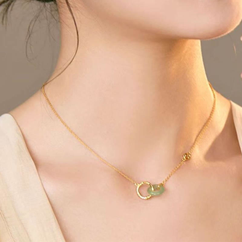 KarmaRipple's 925 Sterling Silver Authentic Green Aventurine Peace Buckle Bamboo Coin Prosperity Pendant Necklace p5