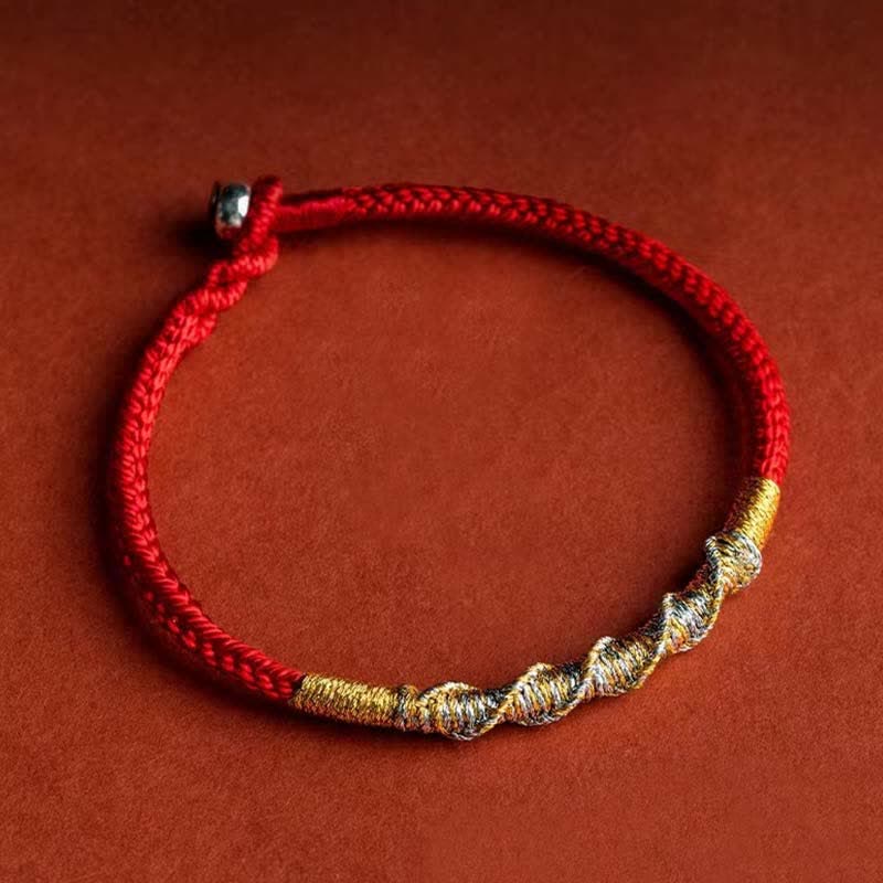 KarmaRipple's 925 Sterling Silver Fortune Strength Red String Protection Braid Bracelet p20