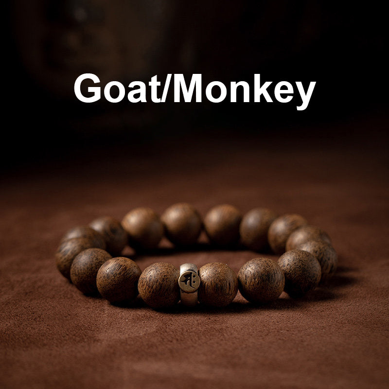 KarmaRipple's Chinese Zodiac Natal Buddha Authentic Agarwood Silver Peace Calm Bracelet p3